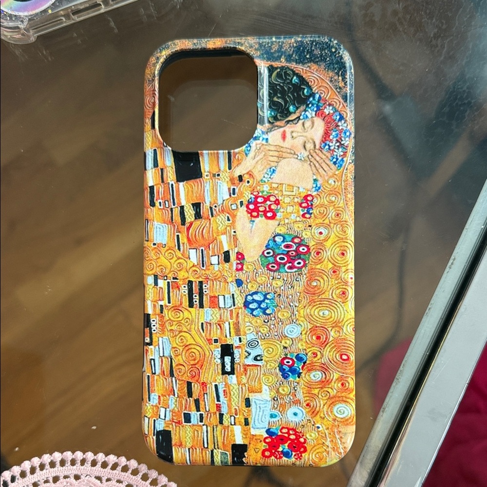 Artistic Phone Case with Klimt Design - Multicolor 16 pro max